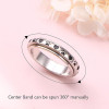 Anxiety Relieve Rings 925 Sterling Silver Spinner Fidget Ring Worry Stress Relieving Boredom ADHD Autism Ring Platinum Plated Jewelry Birthday Gifts for Women Men