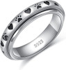 Anxiety Relieve Rings 925 Sterling Silver Spinner Fidget Ring Worry Stress Relieving Boredom ADHD Autism Ring Platinum Plated Jewelry Birthday Gifts for Women Men