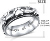 Anxiety Relieve Rings 925 Sterling Silver Spinner Fidget Ring Worry Stress Relieving Boredom ADHD Autism Ring Platinum Plated Jewelry Birthday Gifts for Women Men