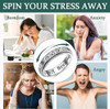 Anxiety Relieve Rings 925 Sterling Silver Spinner Fidget Ring Worry Stress Relieving Boredom ADHD Autism Ring Platinum Plated Jewelry Birthday Gifts for Women Men