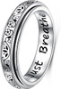 Anxiety Relieve Rings 925 Sterling Silver Spinner Fidget Ring Worry Stress Relieving Boredom ADHD Autism Ring Platinum Plated Jewelry Birthday Gifts for Women Men