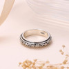 Anxiety Relieve Rings 925 Sterling Silver Spinner Fidget Ring Worry Stress Relieving Boredom ADHD Autism Ring Platinum Plated Jewelry Birthday Gifts for Women Men