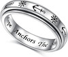 Anxiety Relieve Rings 925 Sterling Silver Spinner Fidget Ring Worry Stress Relieving Boredom ADHD Autism Ring Platinum Plated Jewelry Birthday Gifts for Women Men