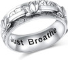 Anxiety Relieve Rings 925 Sterling Silver Spinner Fidget Ring Worry Stress Relieving Boredom ADHD Autism Ring Platinum Plated Jewelry Birthday Gifts for Women Men