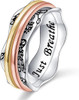 Anxiety Relieve Rings 925 Sterling Silver Spinner Fidget Ring Worry Stress Relieving Boredom ADHD Autism Ring Platinum Plated Jewelry Birthday Gifts for Women Men