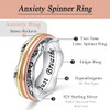 Anxiety Relieve Rings 925 Sterling Silver Spinner Fidget Ring Worry Stress Relieving Boredom ADHD Autism Ring Platinum Plated Jewelry Birthday Gifts for Women Men