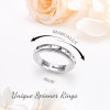 Anxiety Relieve Rings 925 Sterling Silver Spinner Fidget Ring Worry Stress Relieving Boredom ADHD Autism Ring Platinum Plated Jewelry Birthday Gifts for Women Men