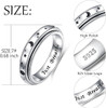 Anxiety Relieve Rings 925 Sterling Silver Spinner Fidget Ring Worry Stress Relieving Boredom ADHD Autism Ring Platinum Plated Jewelry Birthday Gifts for Women Men