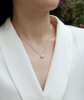 "Coexistence" - A fashionable and popular jewelry necklace pendant set, featuring one carat morganite, made of 925 silver and plated with platinum and diamonds.