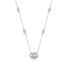 White Summer Night - A fashionable and popular jewelry necklace pendant set, featuring Monnes stone, made of 925 silver and plated with platinum diamonds