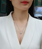 White Summer Night - A fashionable and popular jewelry necklace pendant set, featuring Monnes stone, made of 925 silver and plated with platinum diamonds