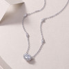 White Summer Night - A fashionable and popular jewelry necklace pendant set, featuring Monnes stone, made of 925 silver and plated with platinum diamonds