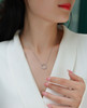 Birpo Necklace - A fashionable and popular jewelry necklace pendant set, featuring Monisite gemstones, made of 925 silver and plated with platinum diamonds.