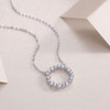 Birpo Necklace - A fashionable and popular jewelry necklace pendant set, featuring Monisite gemstones, made of 925 silver and plated with platinum diamonds.