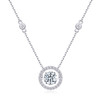Möbius Charm Necklace - A fashionable and popular jewelry necklace pendant set, featuring Monisite gemstones, made of 925 silver and plated with platinum diamonds.