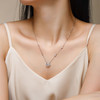 Möbius Charm Necklace - A fashionable and popular jewelry necklace pendant set, featuring Monisite gemstones, made of 925 silver and plated with platinum diamonds.