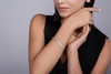 Silver - Made of morganite, 925 sterling silver and platinum-plated diamonds, it is a fashionable jewelry bracelet and a luxurious silver accessory.
