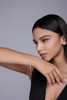 Silver - Made of morganite, 925 sterling silver and platinum-plated diamonds, it is a fashionable jewelry bracelet and a luxurious silver accessory.