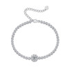 Made of morganite, 925 sterling silver and platinum-plated diamonds, it is a fashionable jewelry bracelet and a luxurious silver accessory.