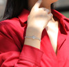 Made of morganite, 925 sterling silver and platinum-plated diamonds, it is a fashionable jewelry bracelet and a luxurious silver accessory.