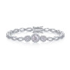 Mo Qi - Made of morganite, 925 sterling silver and platinum-plated diamonds, it is a fashionable jewelry bracelet and a luxurious silver accessory.