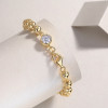 Juzhao Xinglian - Made of morganite, 925 sterling silver and platinum-plated diamonds, it is a fashionable jewelry bracelet and a luxurious silver accessory.