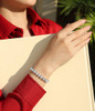 Love Daily - Made of moissanite, 925 sterling silver and platinum-plated diamonds, it is a fashionable jewelry bracelet and a luxurious silver accessory.