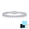 Flower Core - Composed of morganite, 925 sterling silver, and platinum-plated diamonds, it is a fashionable jewelry bracelet and a luxurious silver accessory.