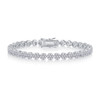 Flower Core - Composed of morganite, 925 sterling silver, and platinum-plated diamonds, it is a fashionable jewelry bracelet and a luxurious silver accessory.