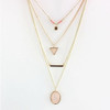 Oliva 4 Layered Necklace In Rose Quartz And Turquoise Stone
