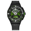 Franck Dubarry Men's 'Diver' Big Date Green Dial Black Rubber Strap Automatic Watch DIV-04