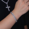 Composed of morganite, 925 sterling silver and platinum-plated diamonds, it is a fashionable jewelry bracelet and a luxurious silver accessory.