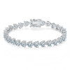 Composed of morganite, 925 sterling silver and platinum-plated diamonds, it is a fashionable jewelry bracelet and a luxurious silver accessory.