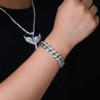 Composed of morganite, 925 sterling silver and platinum-plated diamonds, it is a fashionable jewelry bracelet and a luxurious silver accessory.
