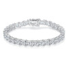 Composed of morganite, 925 sterling silver and platinum-plated diamonds, it is a fashionable jewelry bracelet and a luxurious silver accessory.