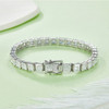 Composed of morganite, 925 sterling silver and platinum-plated diamonds, it is a fashionable jewelry bracelet and a luxurious silver accessory.