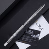 Composed of morganite, 925 sterling silver and platinum-plated diamonds, it is a fashionable jewelry bracelet and a luxurious silver accessory.