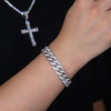 Composed of morganite, 925 sterling silver and platinum-plated diamonds, it is a fashionable jewelry bracelet and a luxurious silver accessory.