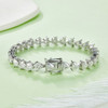 Composed of morganite, 925 sterling silver and platinum-plated diamonds, it is a fashionable jewelry bracelet and a luxurious silver accessory.