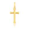 14k Yellow Gold Cross Pendant with Rounded Ends