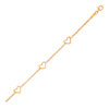 14k Yellow Gold Childrens Bracelet with Hearts