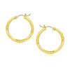 10k Yellow Gold Diamond Cut Hoop Earrings (3x20mm)