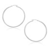 10k White Gold Polished Hoop Earrings (1.5x30mm)
