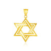 14k Yellow Gold Textured Star of David Pendant
