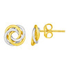 14k Two Tone Gold Love Knot Earrings