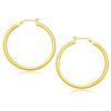 10k Yellow Gold Polished Hoop Earrings (3x40mm)