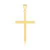 14k Yellow Gold Polished Flat Cross Pendant