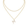 Attractive Letters - A fashionable and popular jewelry necklace pendant set, featuring Monnes stone, made of 925 silver and plated with platinum diamonds