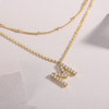 Attractive Letters - A fashionable and popular jewelry necklace pendant set, featuring Monnes stone, made of 925 silver and plated with platinum diamonds