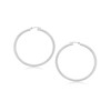 14k White Gold Polished Hoop Earrings (3x25mm)